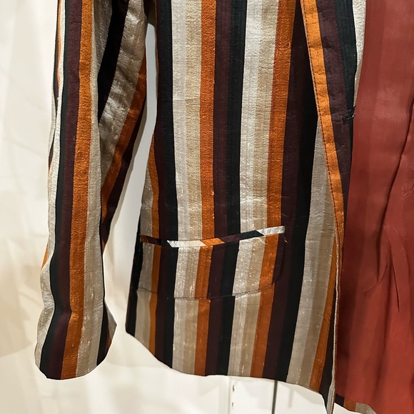 Vintage 1960’s Mr. Blackwell striped blazer 100% silk (Sz 6) - Picture 7 of 14